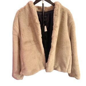 Banana Republic Grey Faux-Fur Jacket - Sz. XL